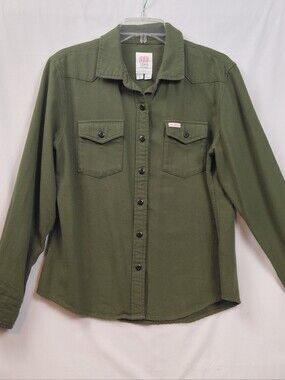 Topo Designs Mountain Shirt Women's Size Large Olive Green